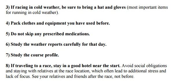 Racing Checklist